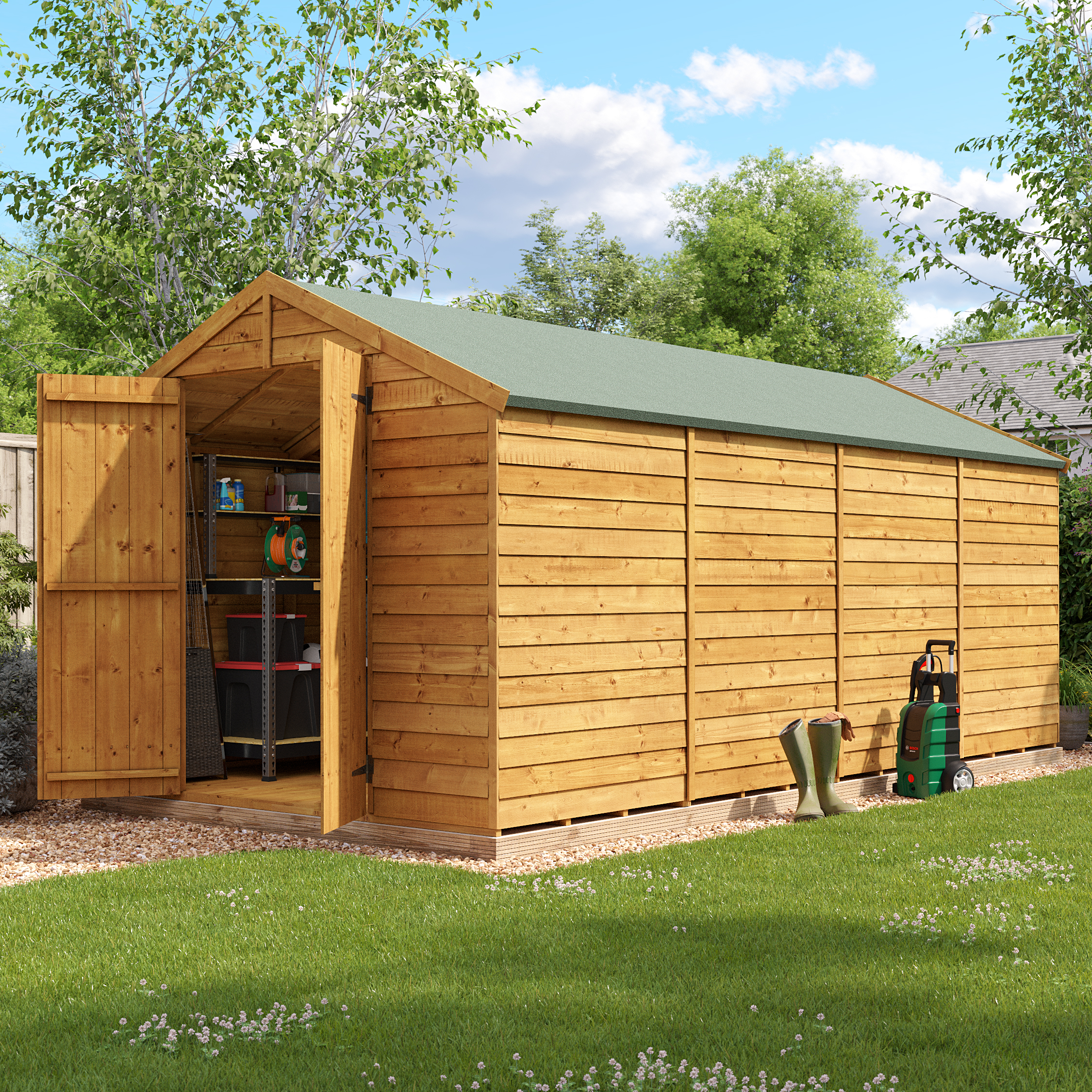 Click to view product details and reviews for 16 X 8 Shed Billyoh Keeper Overlap Apex Wooden Shed Windowless 16x8 Garden Shed.